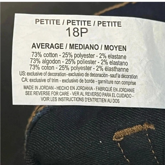 NWOT Gloria Vanderbilt Amanda Dark Wash Straight Leg High Rise Womens Jeans 18 - Picture 7 of 11